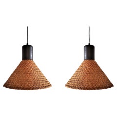 Set of 2 Rare Rope Pendant Lamps for Anvia, the Netherlands, 1960's/1970's