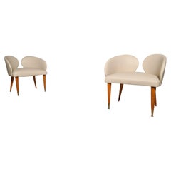 Set of 2 Rare Sculptural Italian Cocktail/Lounge Chairs, 1960s