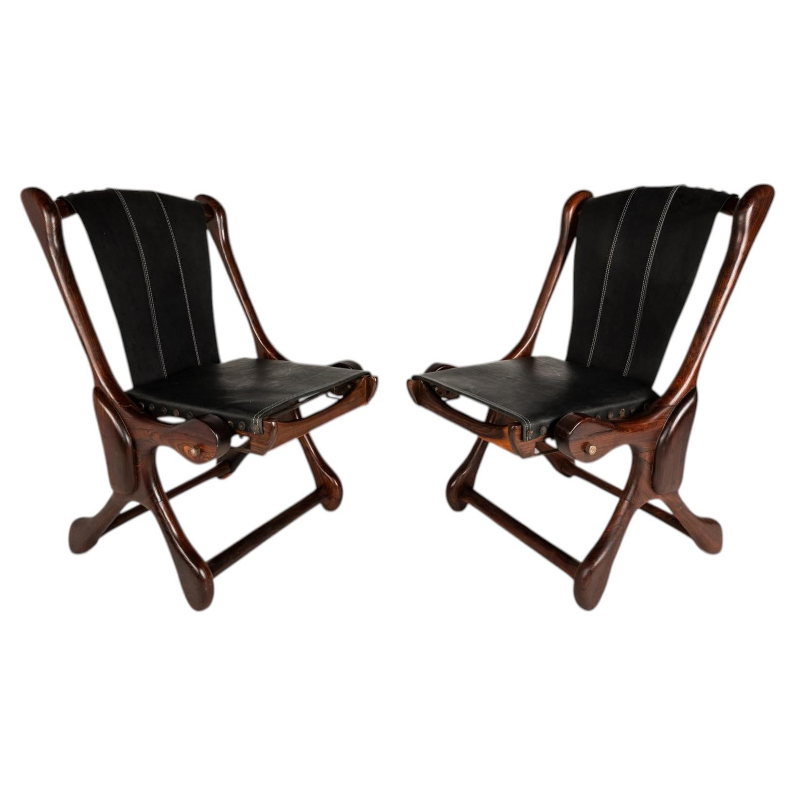 Set di 2 rare sedie "Sloucher" di Don S. Shoemaker per Señal Furniture, anni '60 in vendita