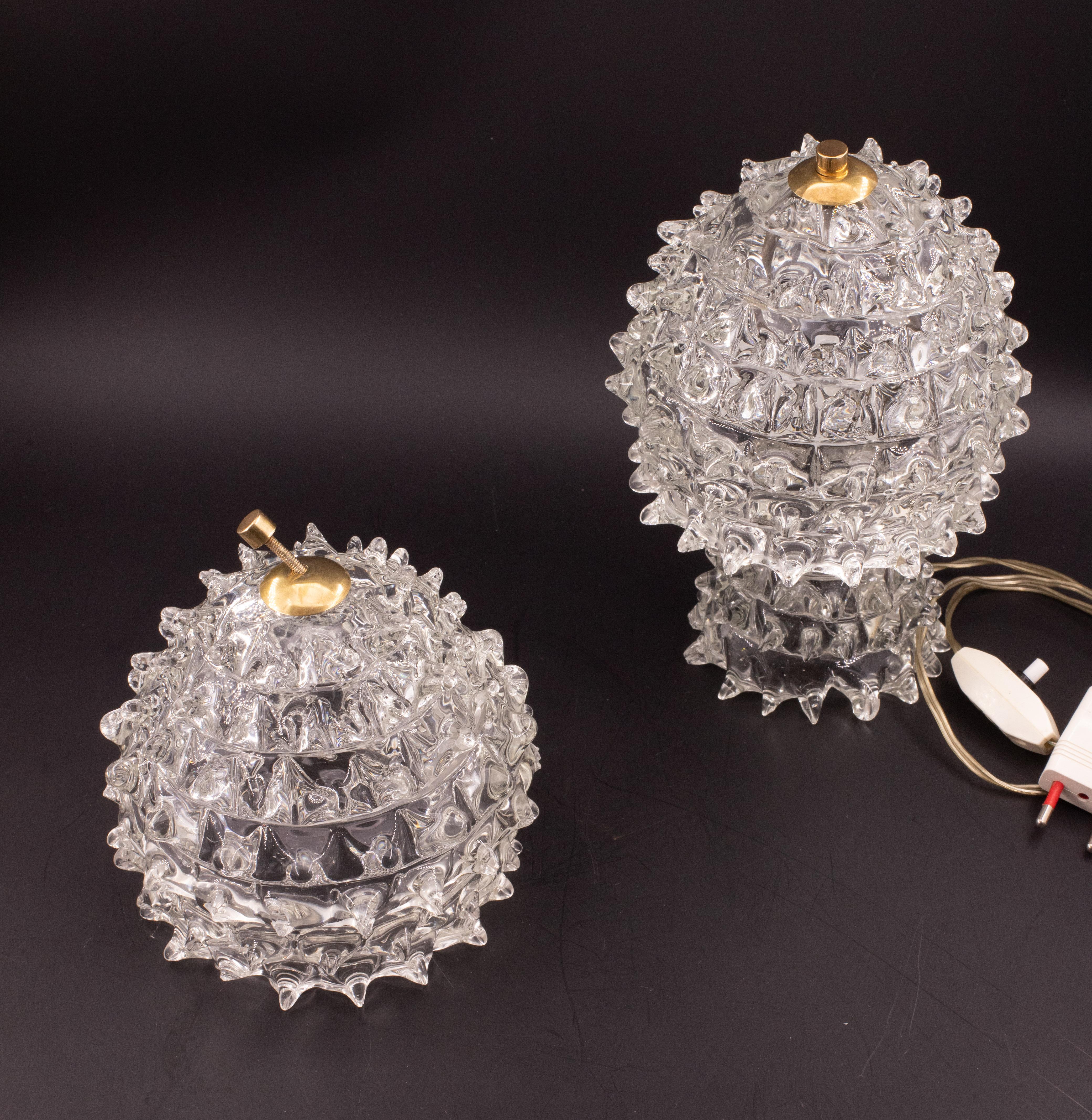 Ensemble de 2 rares lampes de table dans un vase en verre de Murano pour Barovier&Toso, 1940 en vente 5