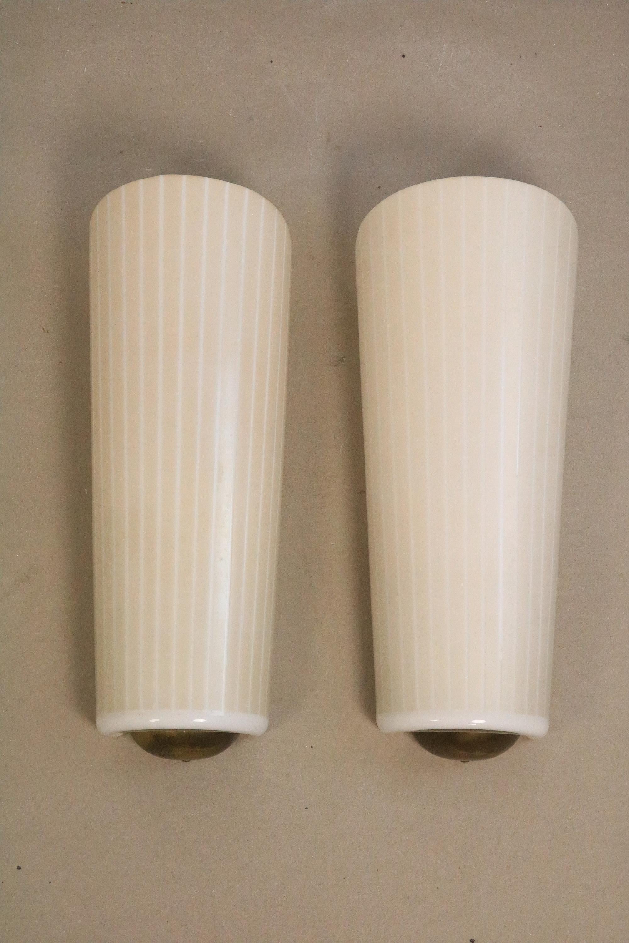 Mid-Century Modern Set of 2 Rare Wall Lights by Wilhelm Wagenfeld for Peill & Putzler, Model Magna For Sale