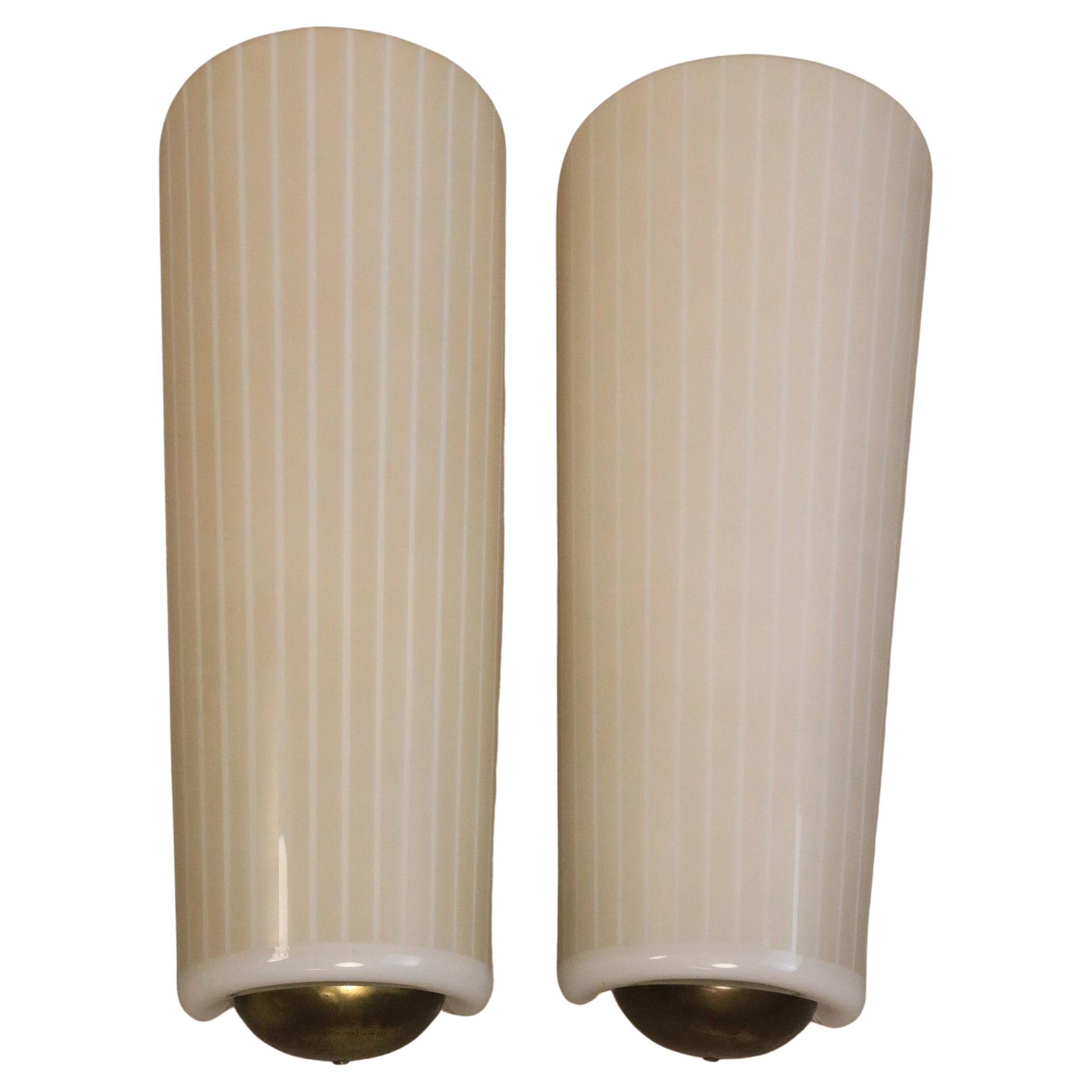 Set of 2 Rare Wall Lights by Wilhelm Wagenfeld for Peill & Putzler, Model Magna For Sale