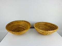 2er Set Rattankorb, Italien, 1960er Jahre