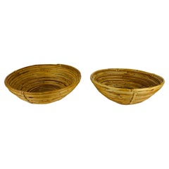 2er Set Rattankorb, Italien, 1960er Jahre