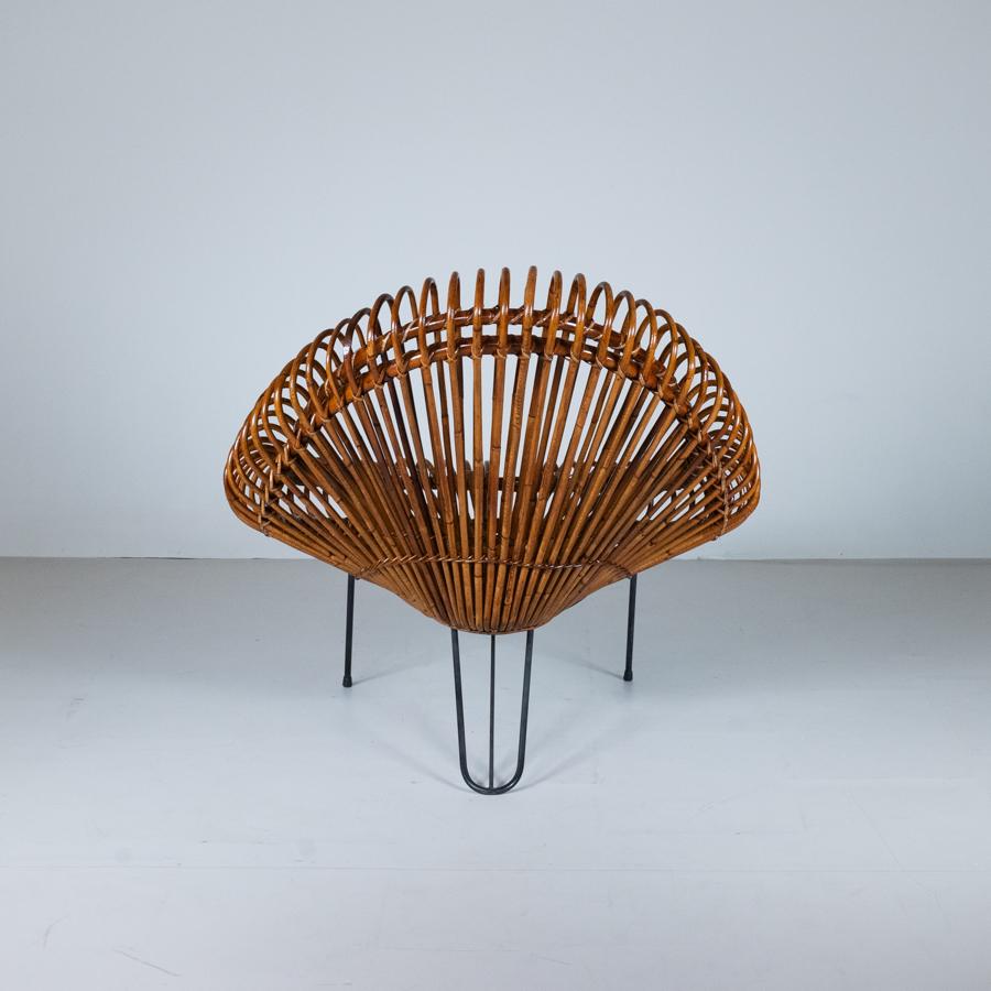 Set di 2 poltrone in rattan di metà secolo di Janine Abraham, 1969 in vendita 5
