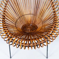 Set of 2 rattan mid-century armchairs by Janine Abraham, 1969