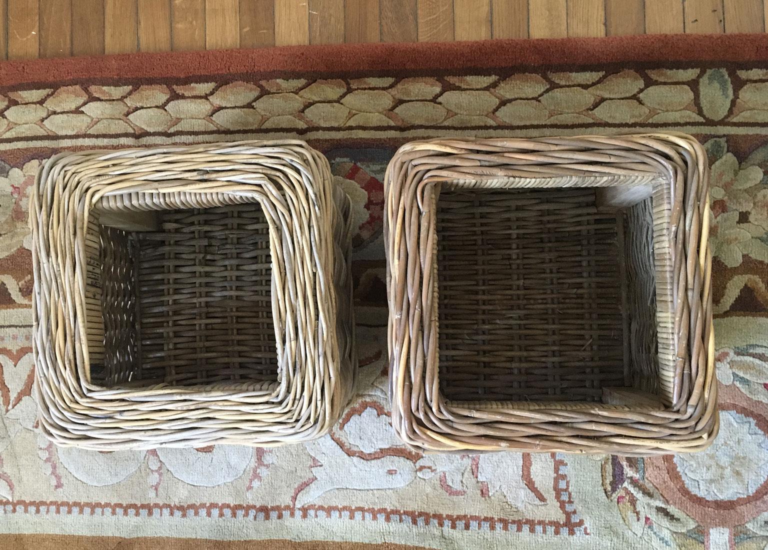 Set of 2 Rattan Planter Baskets For Sale 5