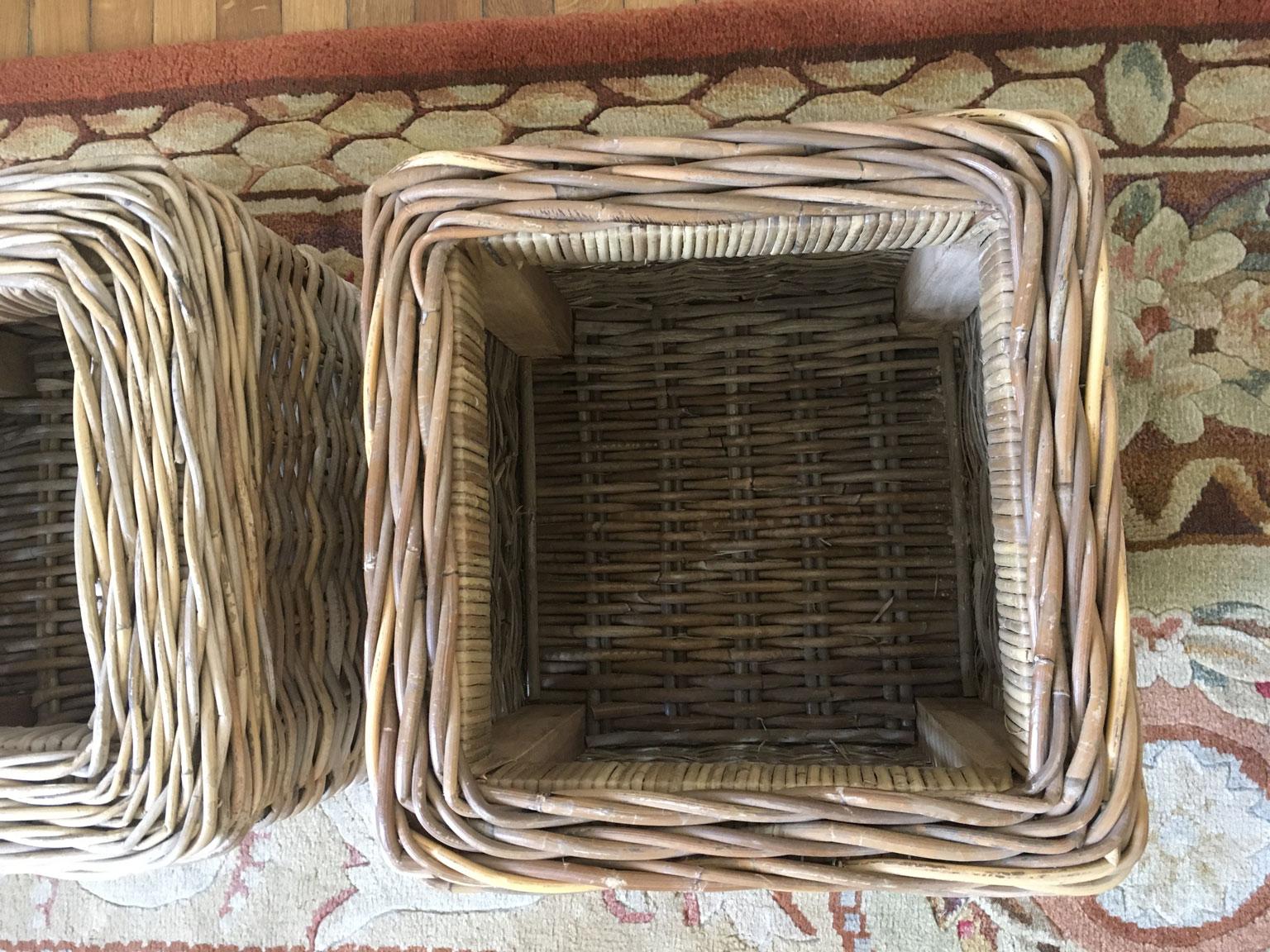 Set of 2 Rattan Planter Baskets For Sale 7