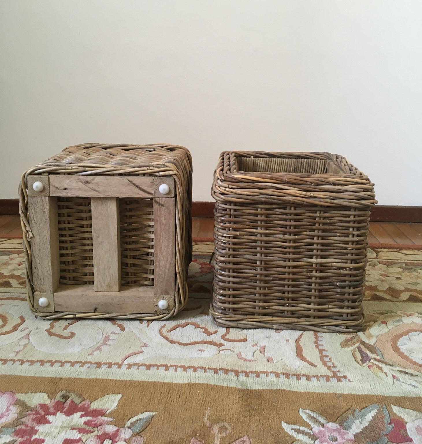 Set of 2 Rattan Planter Baskets For Sale 8