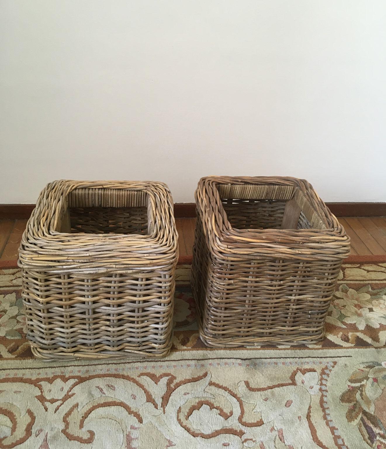 Set of 2 Rattan Planter Baskets For Sale 10