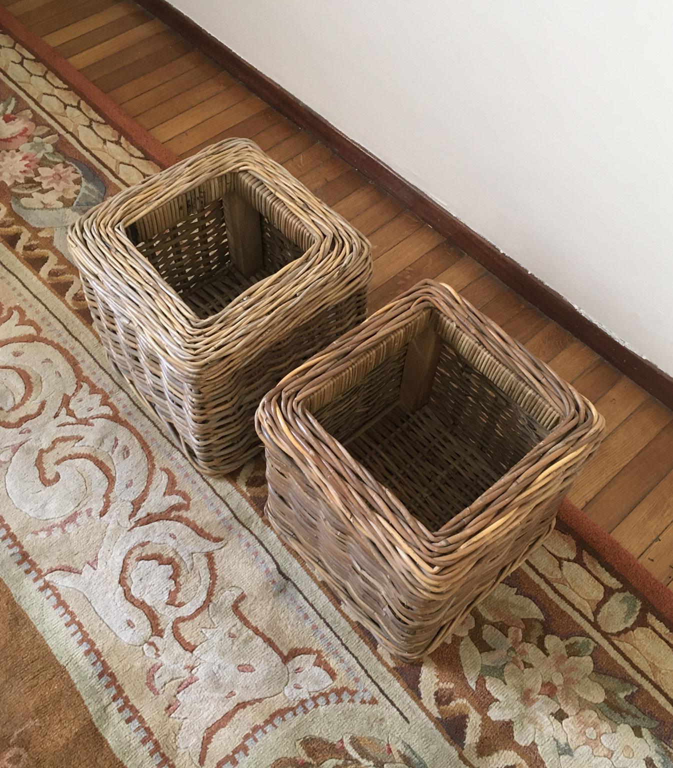 Set of 2 Rattan Planter Baskets In New Condition For Sale In Brescia, IT