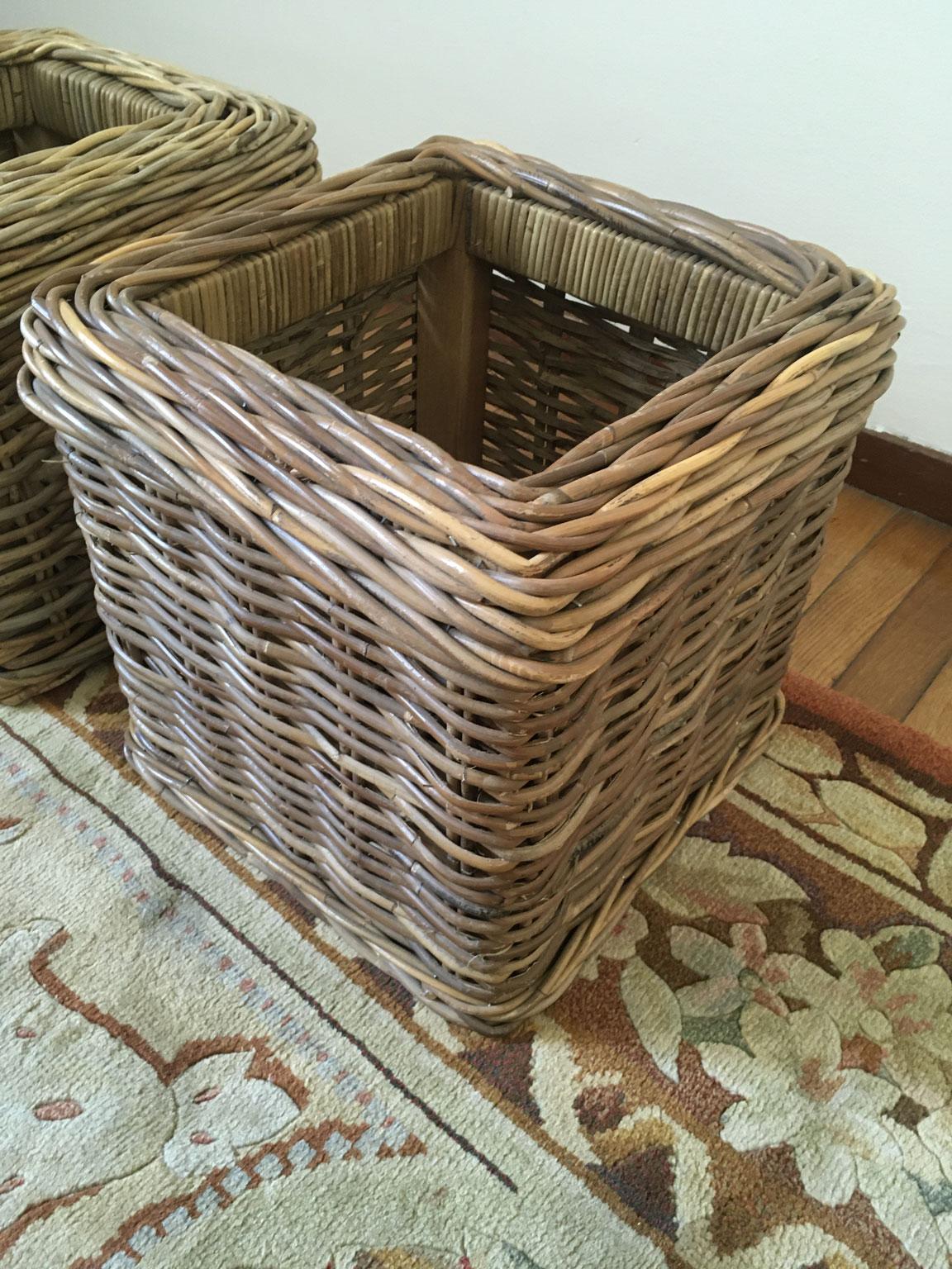 Set of 2 Rattan Planter Baskets For Sale 2