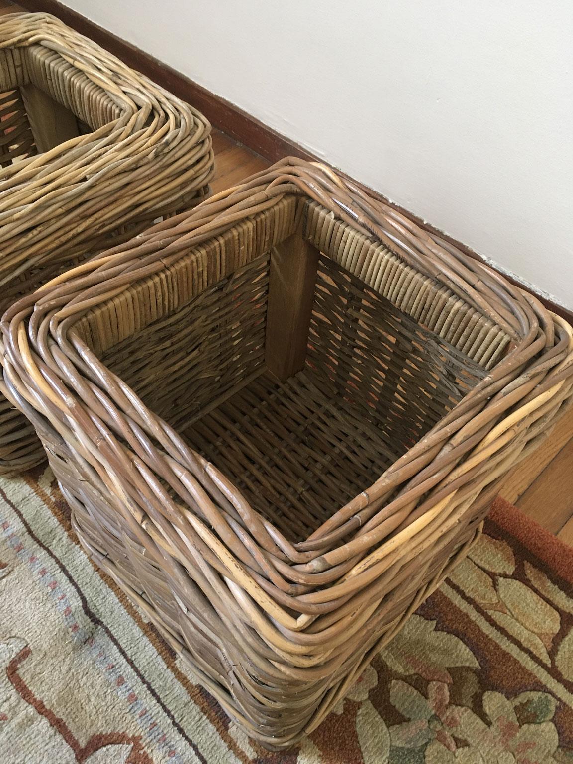 Set of 2 Rattan Planter Baskets For Sale 3