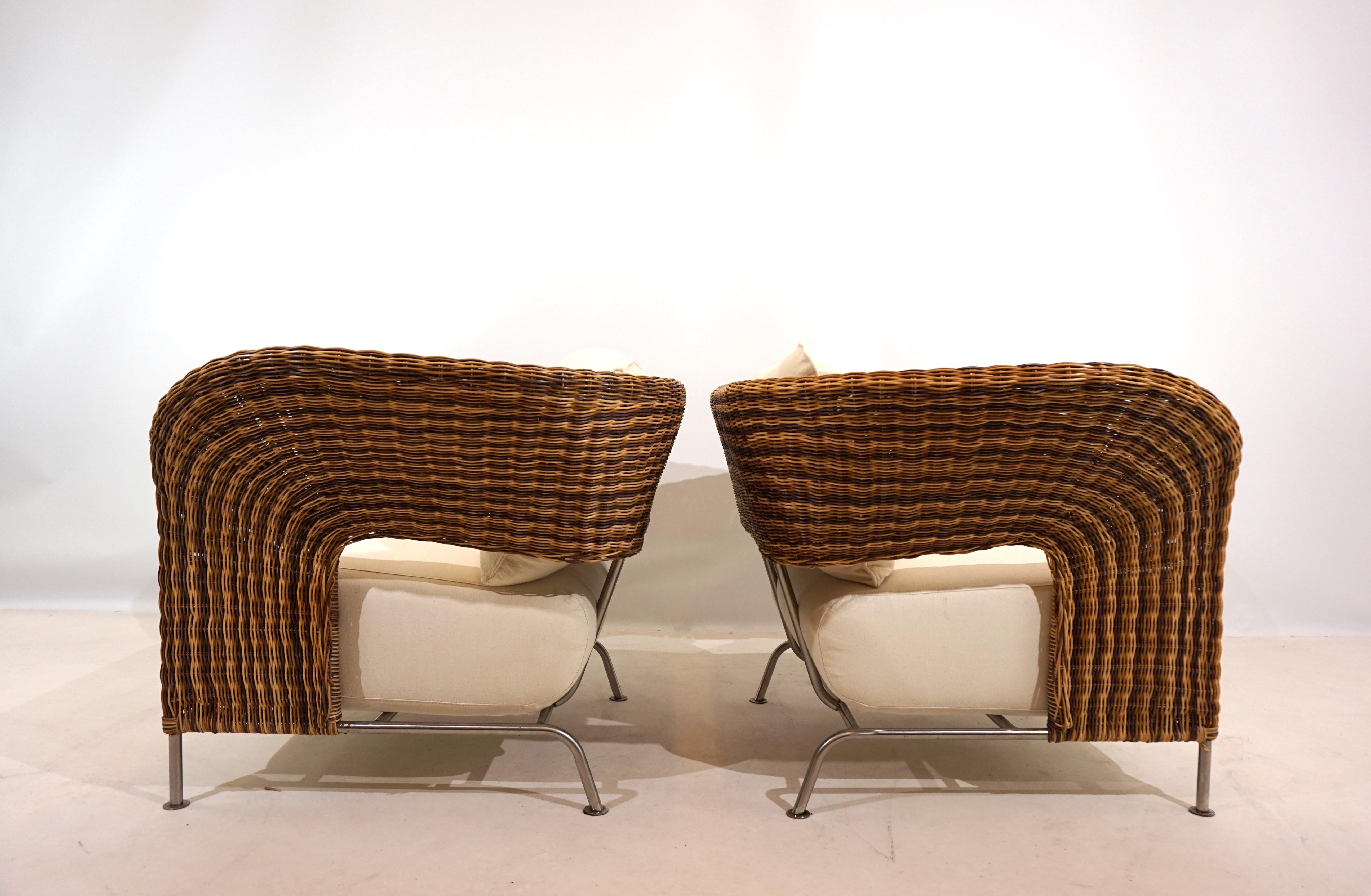 Set of 2 rattan wing chairs In Good Condition In Ludwigslust, DE