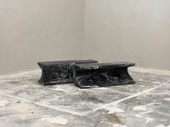 Set Of 2 Raza Sculptural Coffee Tables in Black Marble by Andres Monnier