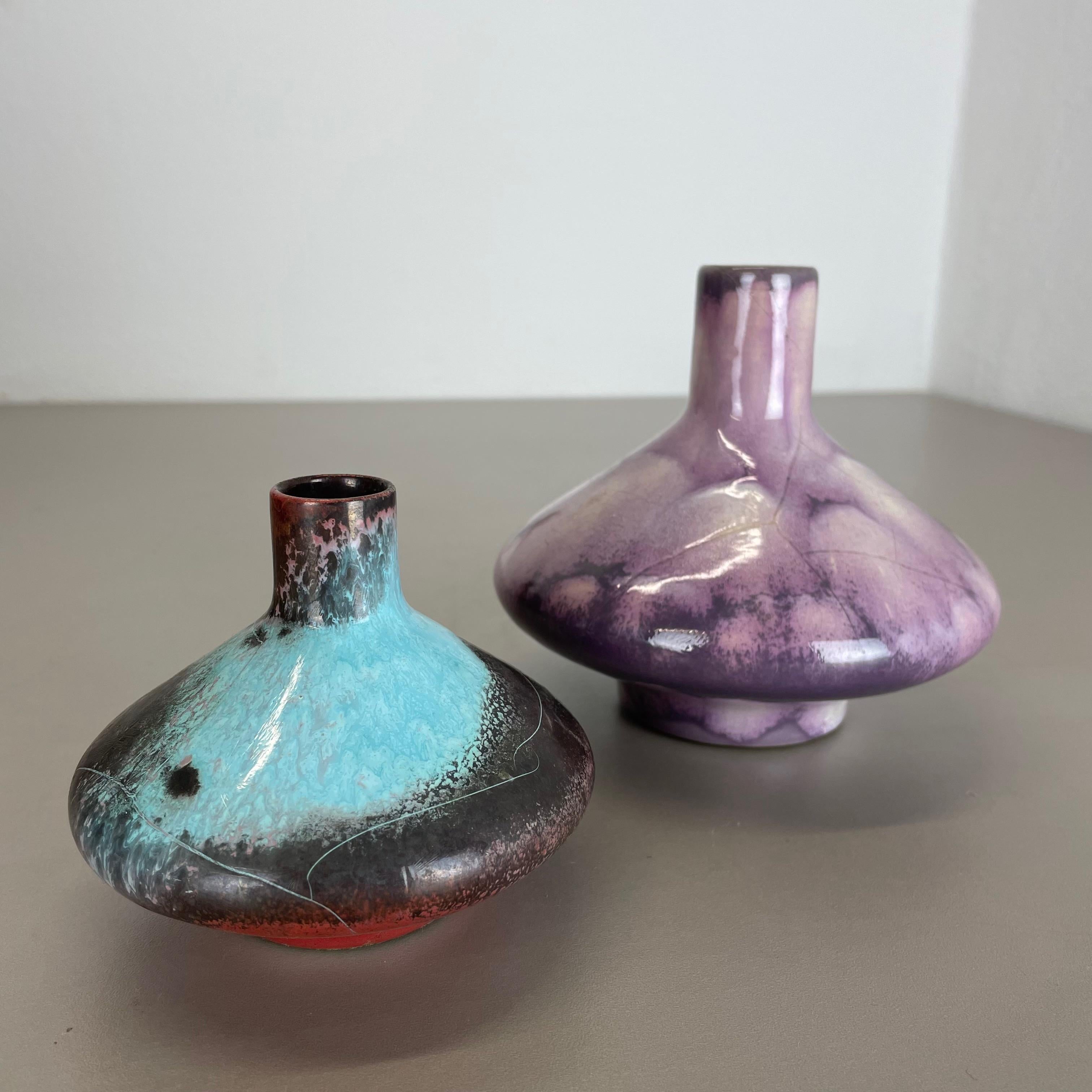 Set von 2 rot-schwarzen Studio-Keramik-Vasen-Objekten, Otto Keramik, Deutschland 1970 im Angebot 14