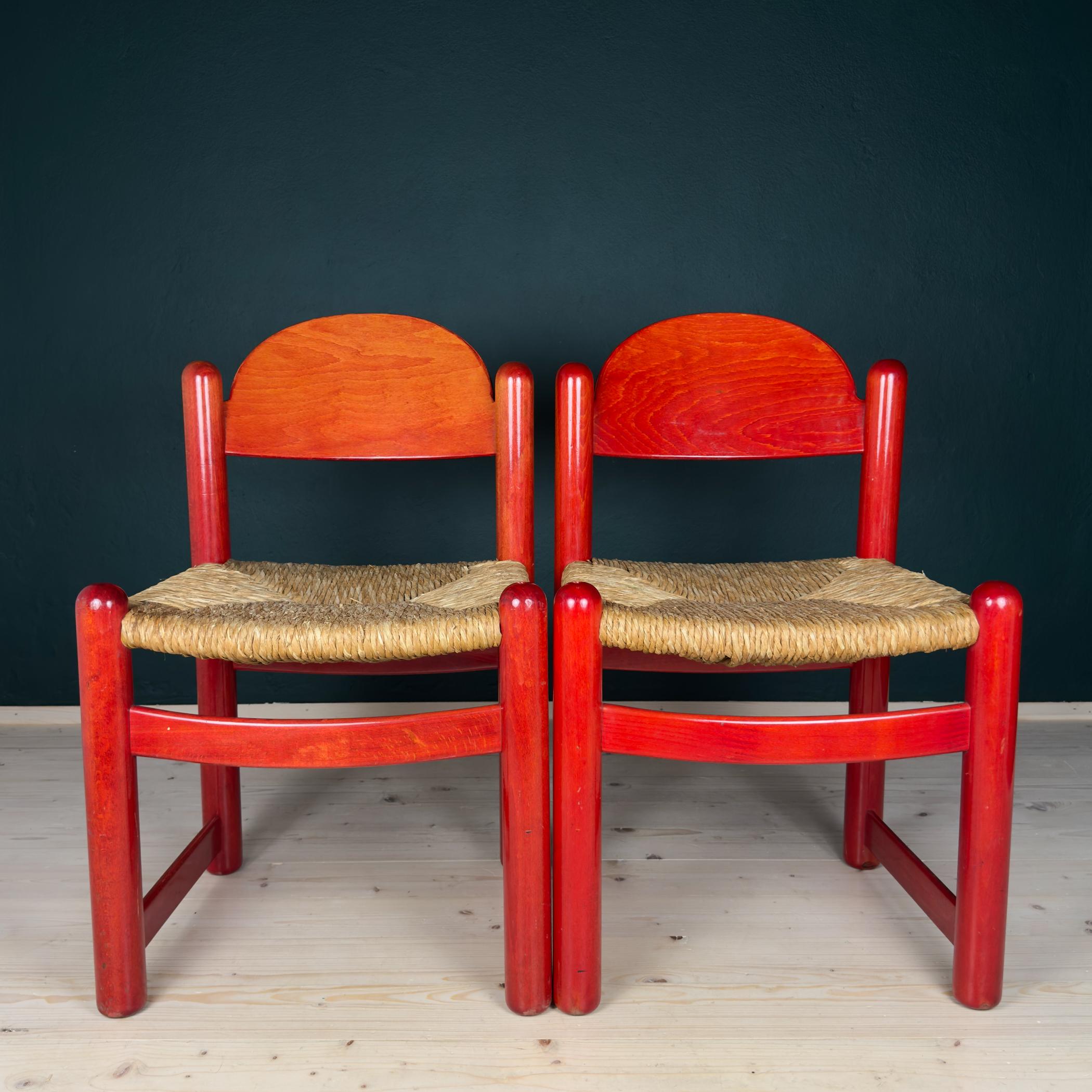 Set di 2 sedie rosse mod. Padova By Hank Lowenstein, Italia anni '70 in vendita 3