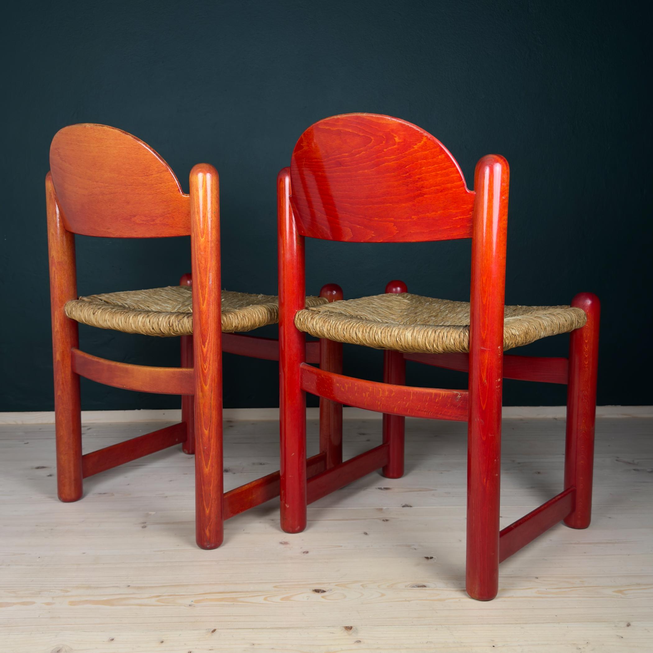 Set di 2 sedie rosse mod. Padova By Hank Lowenstein, Italia anni '70 in vendita 5