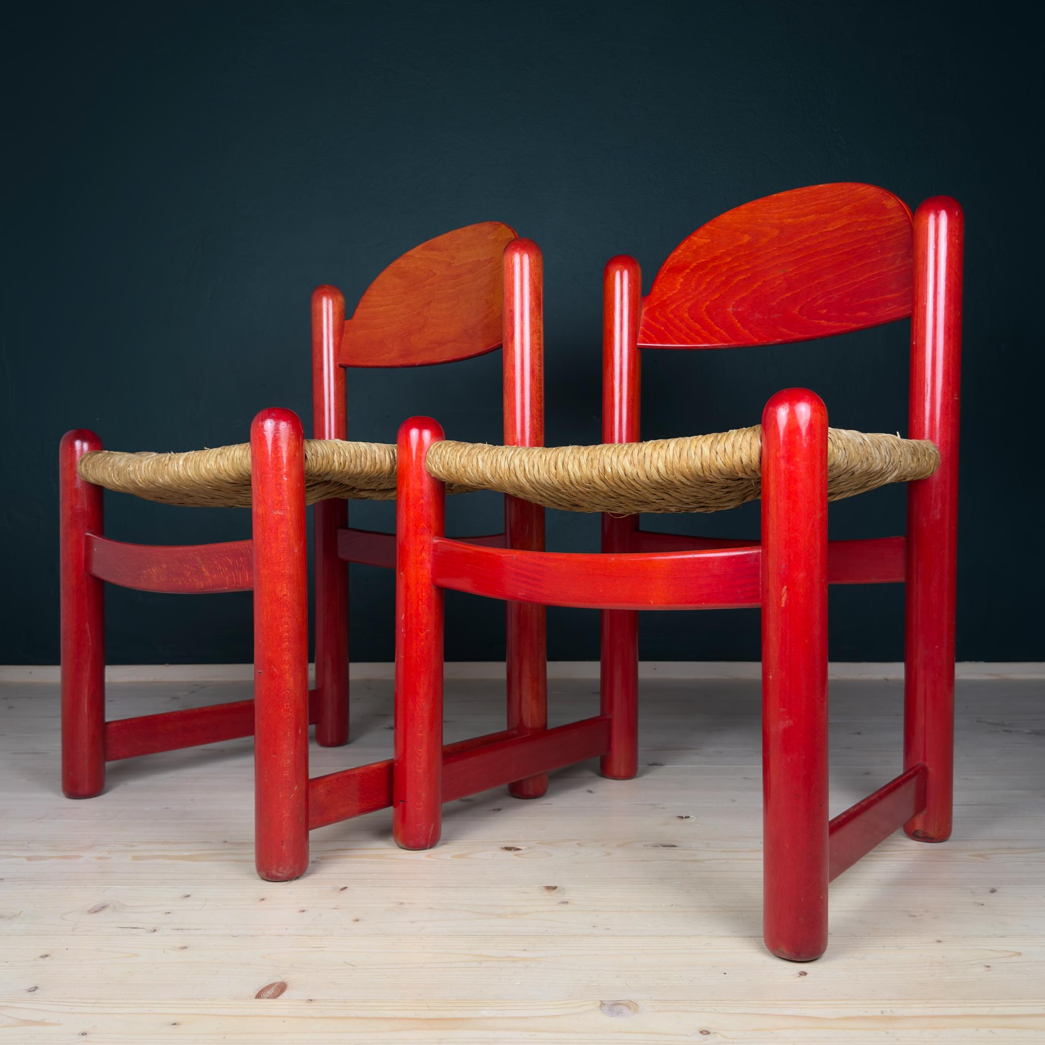 Set di 2 sedie rosse mod. Padova By Hank Lowenstein, Italia anni '70 in vendita 6