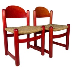 Set Of 2 Red Chairs mod. Padova By Hank Lowenstein, Italy 1970s