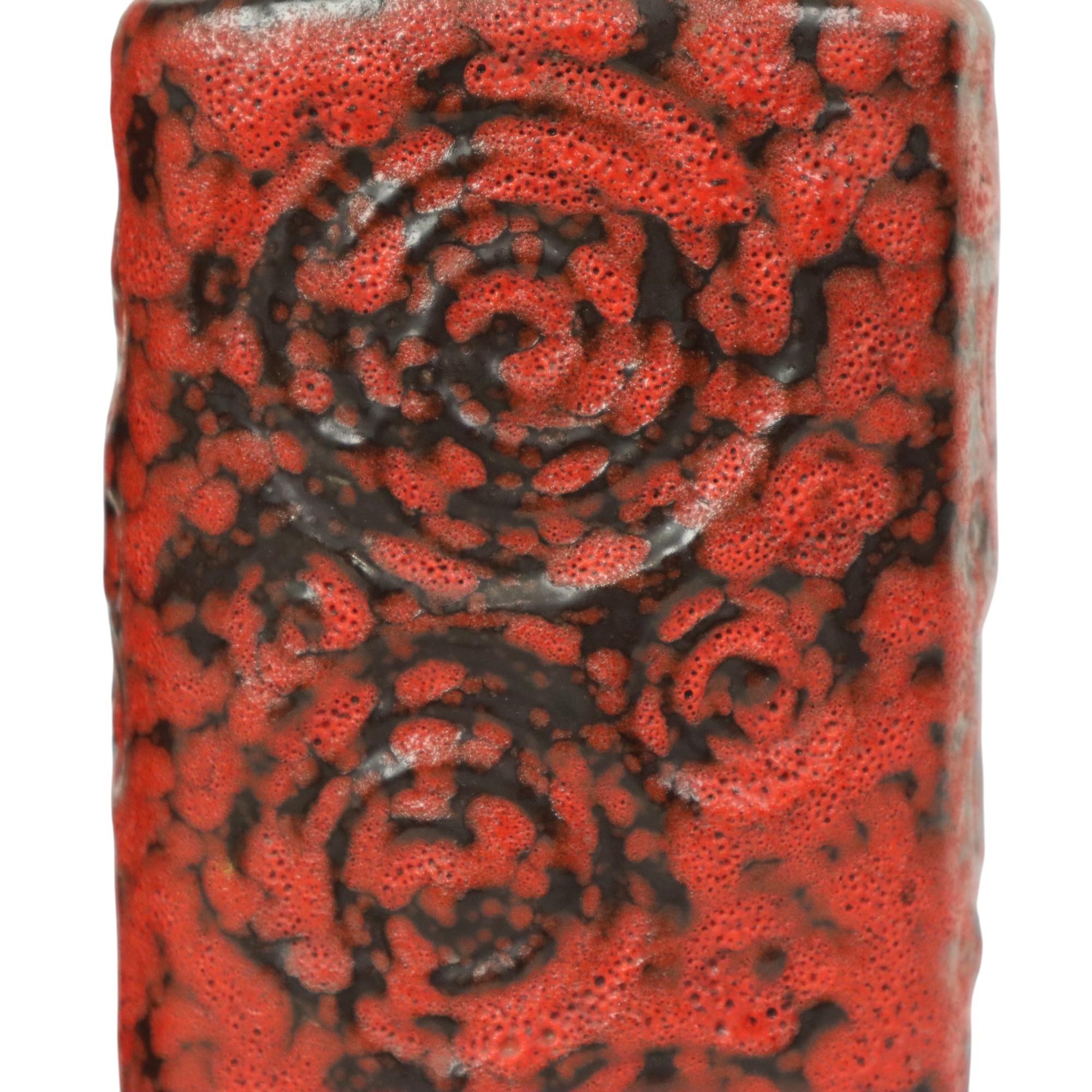 Set of 2 Red Fat Lava Vases Scheurich Jura West Germany For Sale 6