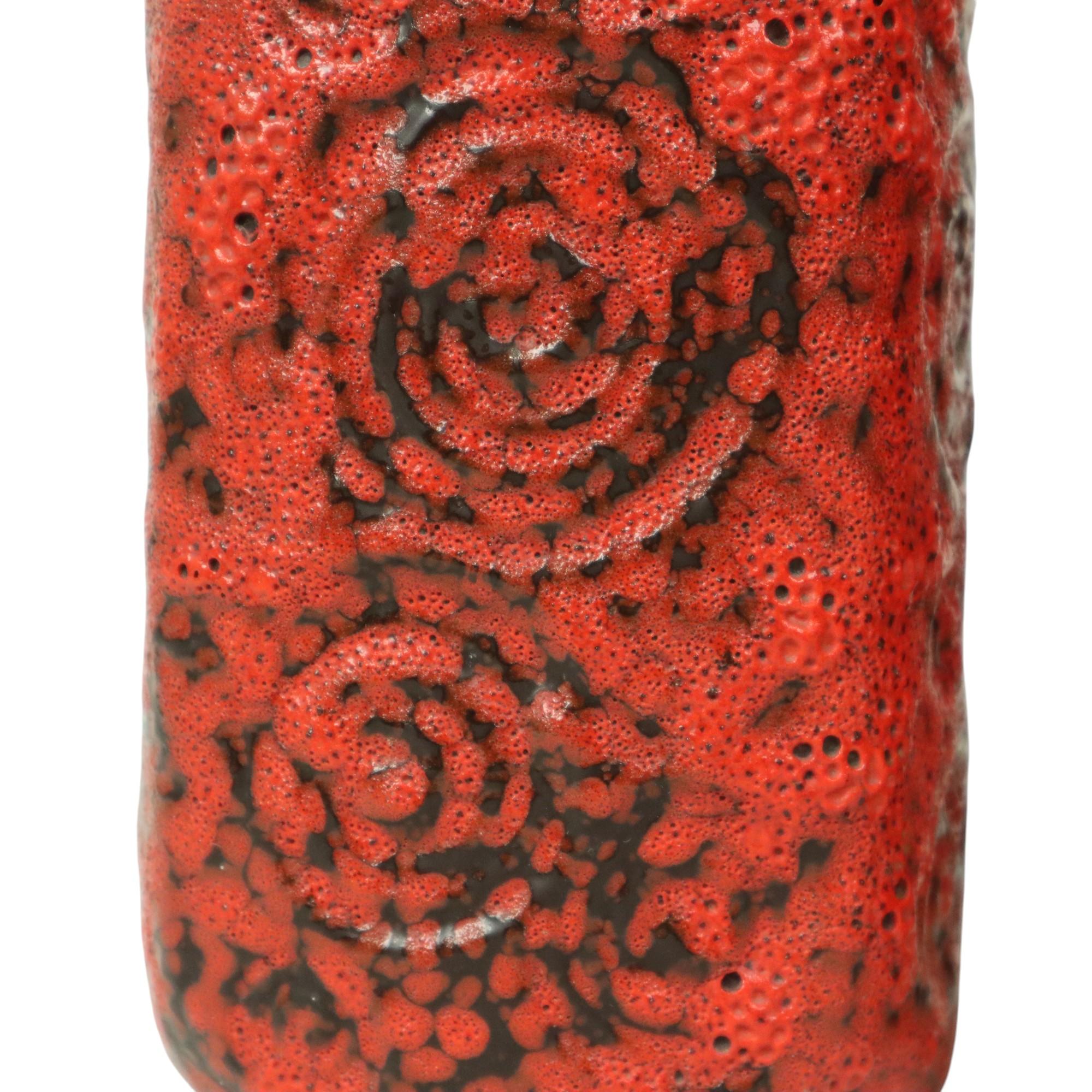 Set of 2 Red Fat Lava Vases Scheurich Jura West Germany For Sale 7