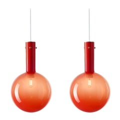 Set of 2 Red Sphaerae Pendant Lights by Dechem Studio