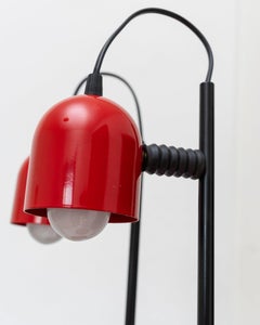 Set of 2 Red Vintage Table Lamps Postmodern Memphis Design Italy, 1980s