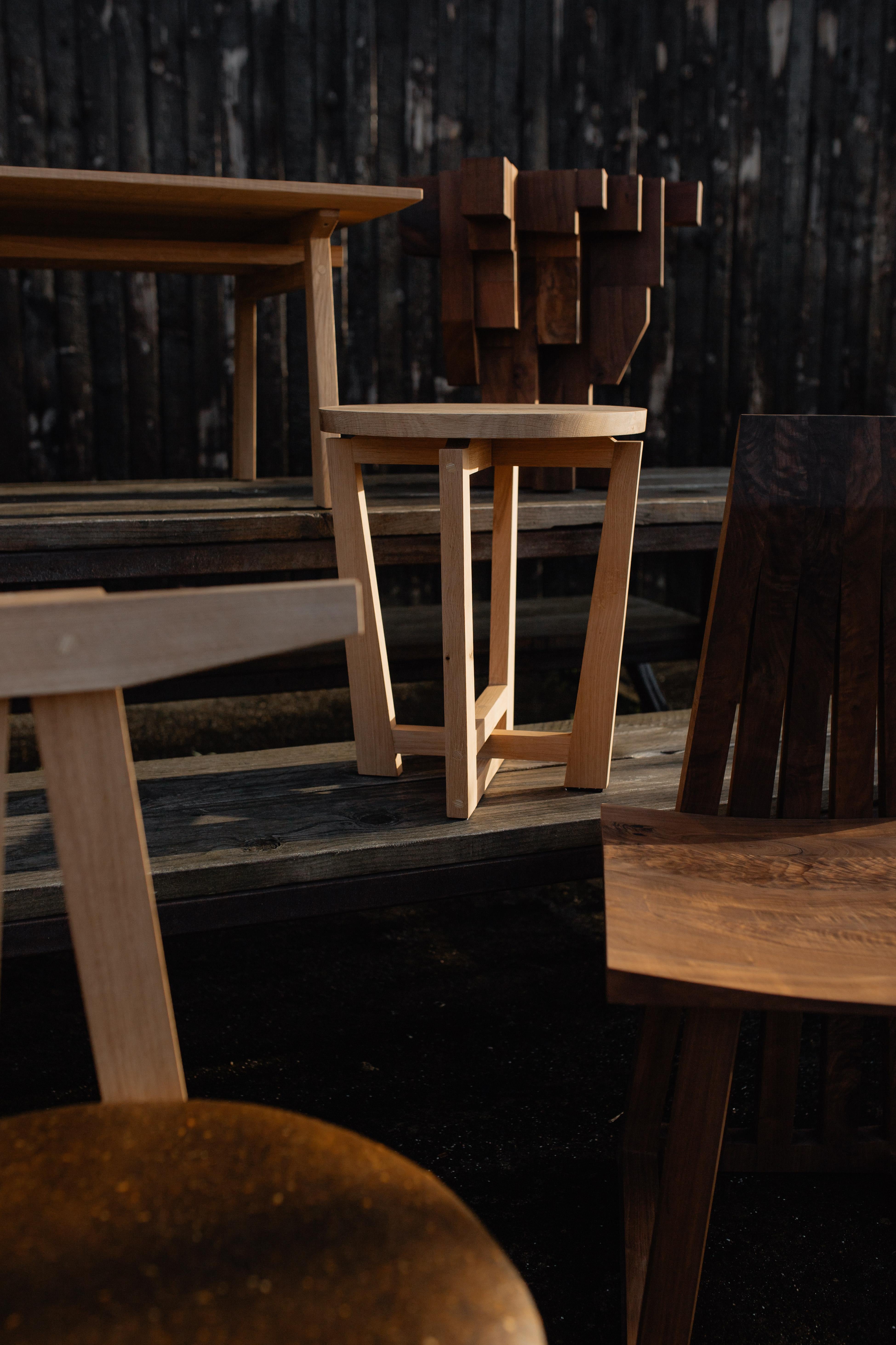 Oak Set of 2 Redemption Side Tables by Albert Potgieter Designs For Sale