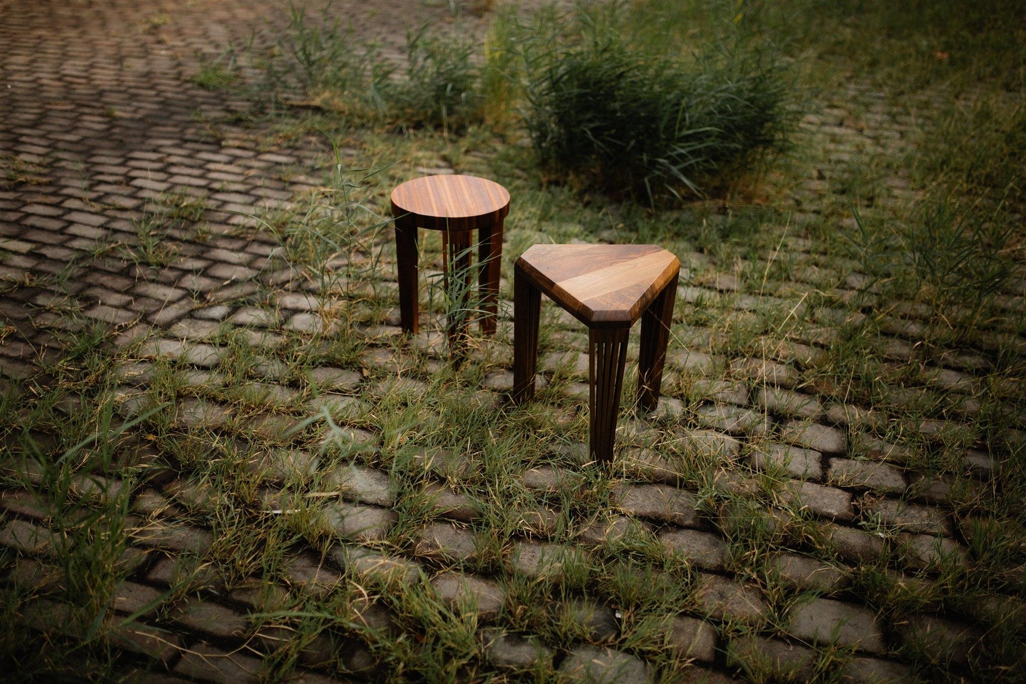 Set of 2 redemption stools by Albert Potgieter Designs
Dimensions: H 45 x W 40 cm
Materials: Walnut and mahogany wood



“Look and Feel designs”, this is the Tagline and the way of designing of Albert Potgieter. Albert was a qualified