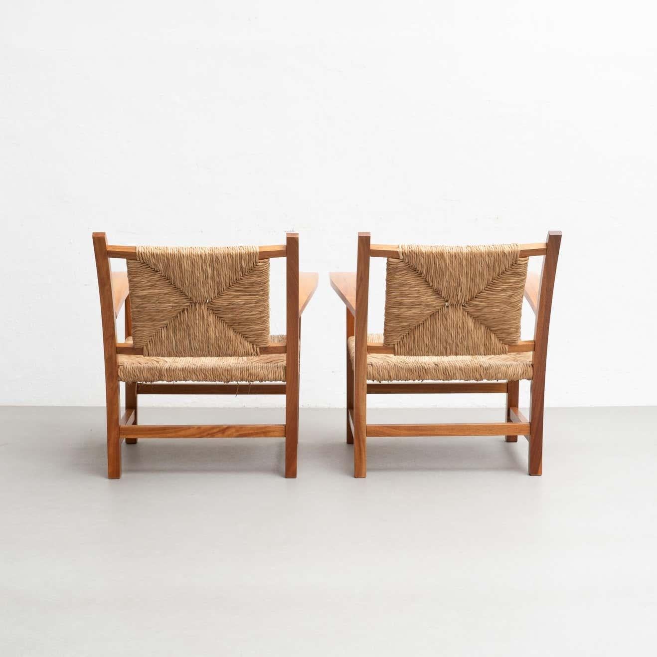 Late 20th Century Set of 2 Reedited Armchair Josep Torres Clave, circa 1987