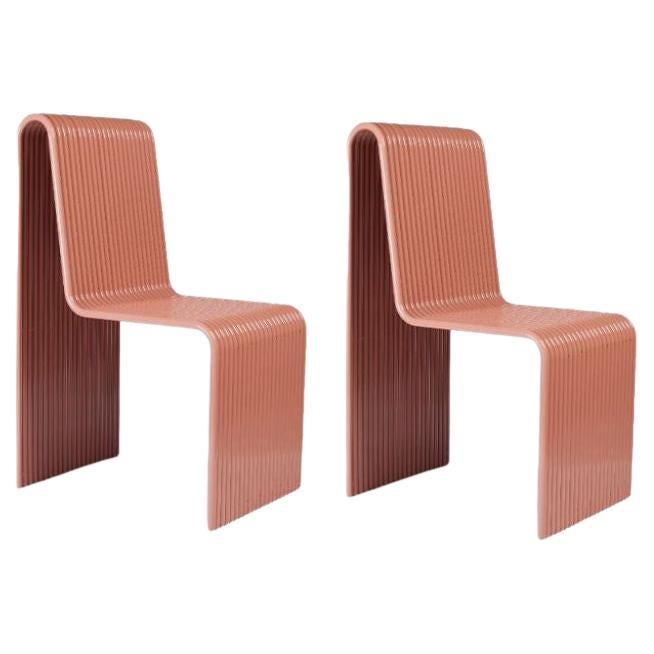 Set of 2, Ribbon Chairs, Pink by Laun