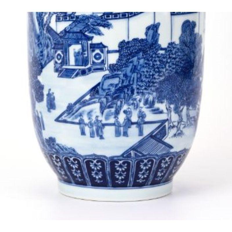 Glazed Set of 2 River Crossing, Four Treasures Vase by Wl Ceramics For Sale