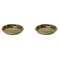 Set Of 2 RL 01 Coasters with Rounded Edge in Polished Brass by CASPAL