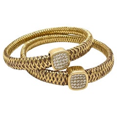 Lot de 2 bracelets flexibles en or jaune 18 carats de Roberto Coin Primavera