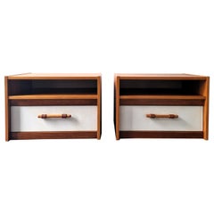 Set of 2 robust looking night stands, 1970
s Set of 2 robust looking night stands, 1970
s