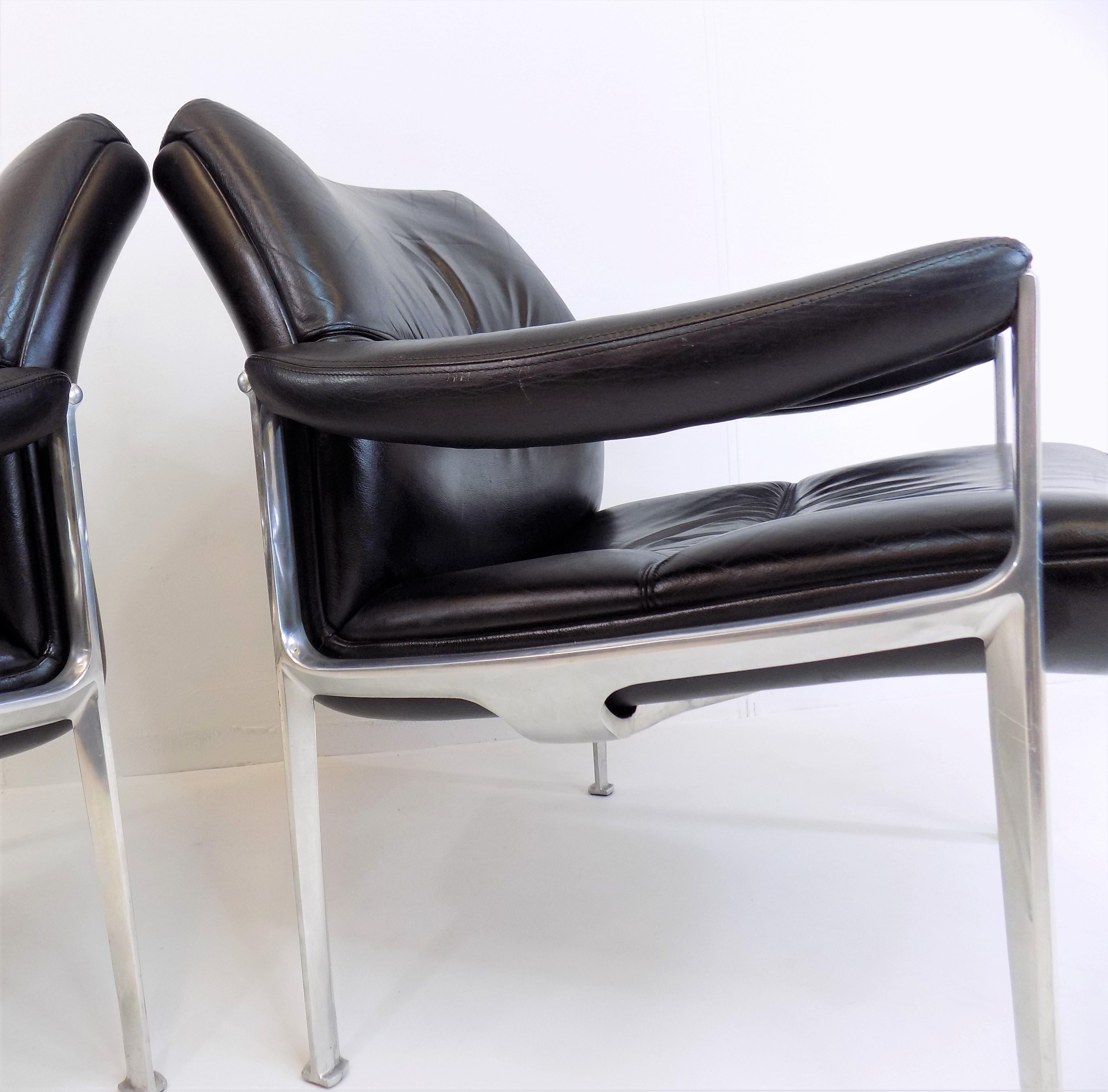 Set of 2 Röder Söhne Leather Lounge Chairs by Miller Borgsen 9