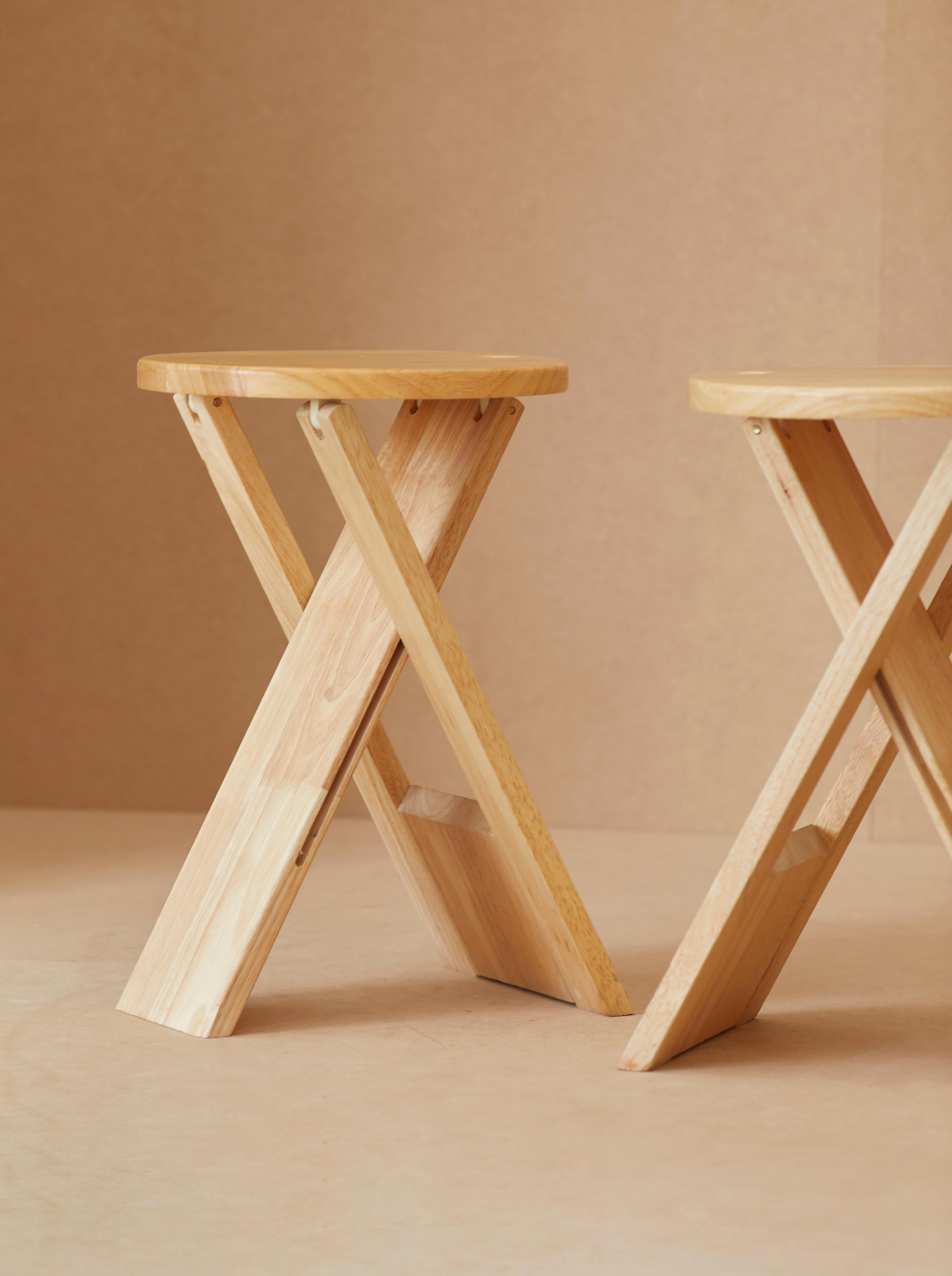 Set of 2 Roger Tallon folding stools for Maison Sentou, France c. 1970 1