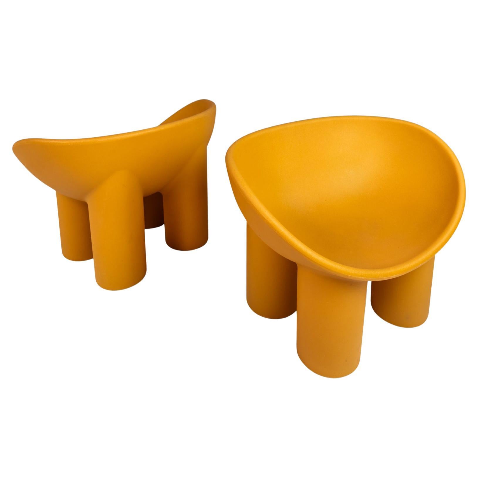 Set of 2 "Roly Poly" Plastic Molded Chairs, Faye Toogood, Driade, Italy, c. 2010