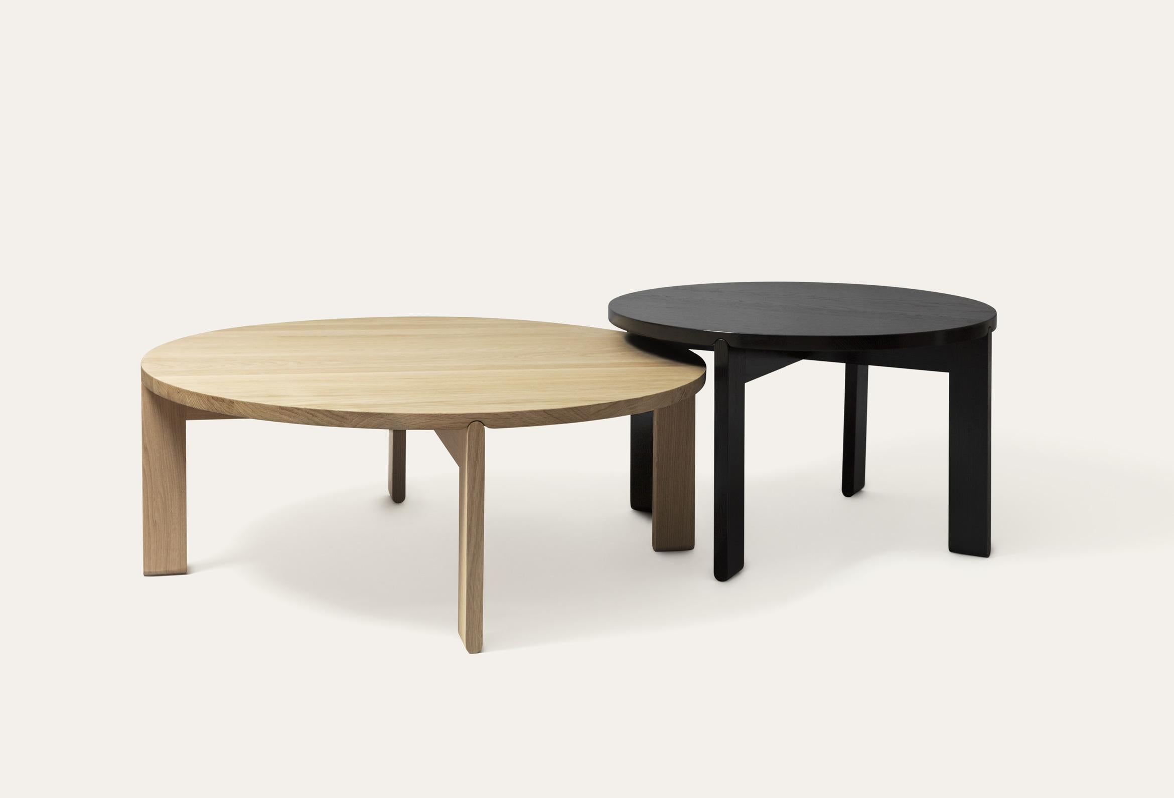 Set of 2 Rond coffee table by Storängen Design
Dimensions: D 75 x H 45 cm, D 100 x H 38 cm
Materials: birch wood.
Available in other colors.

Rond is a coffee table made in solid oak. The different diameters and heights create many