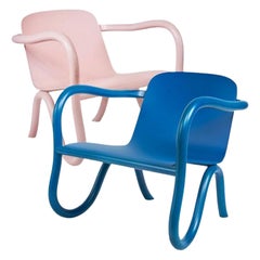 Ensemble de 2 chaises longues originales Kolho roses et bleues, MDJ Kuu par Made by Choice