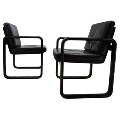 Set of 2 Rosenthal Hombre leather dining chairs by Burkhard Vogtherr