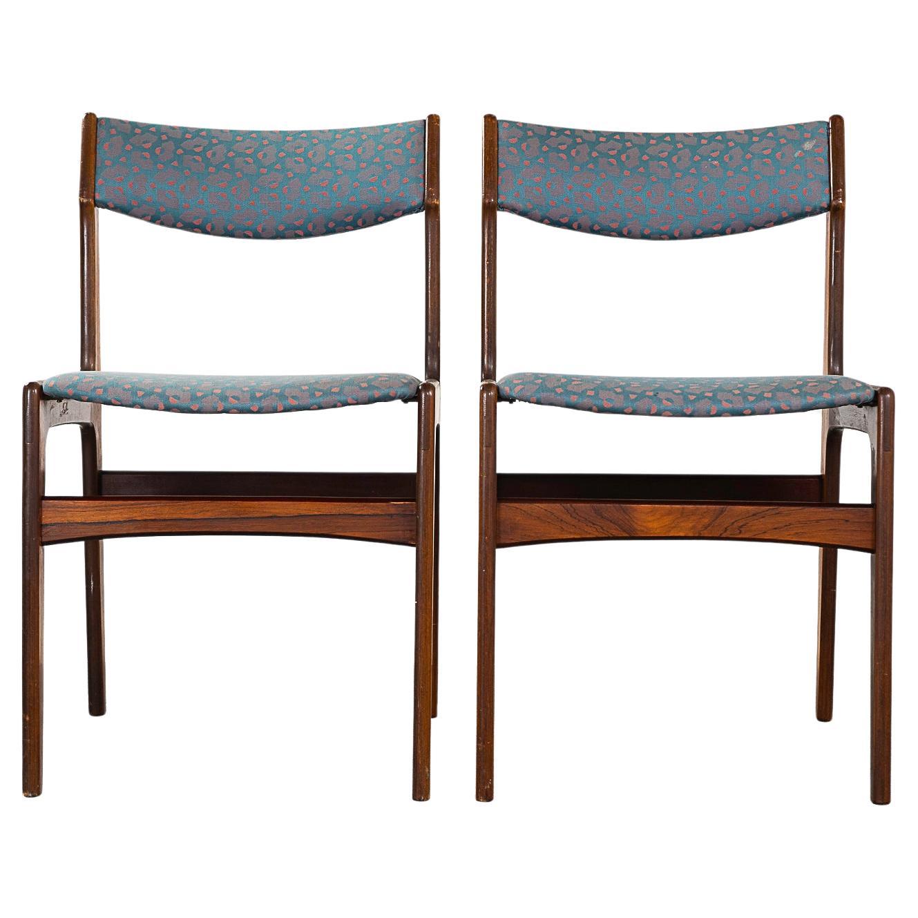 Set of 2 Rosewood Danish Modern Dining Chairs