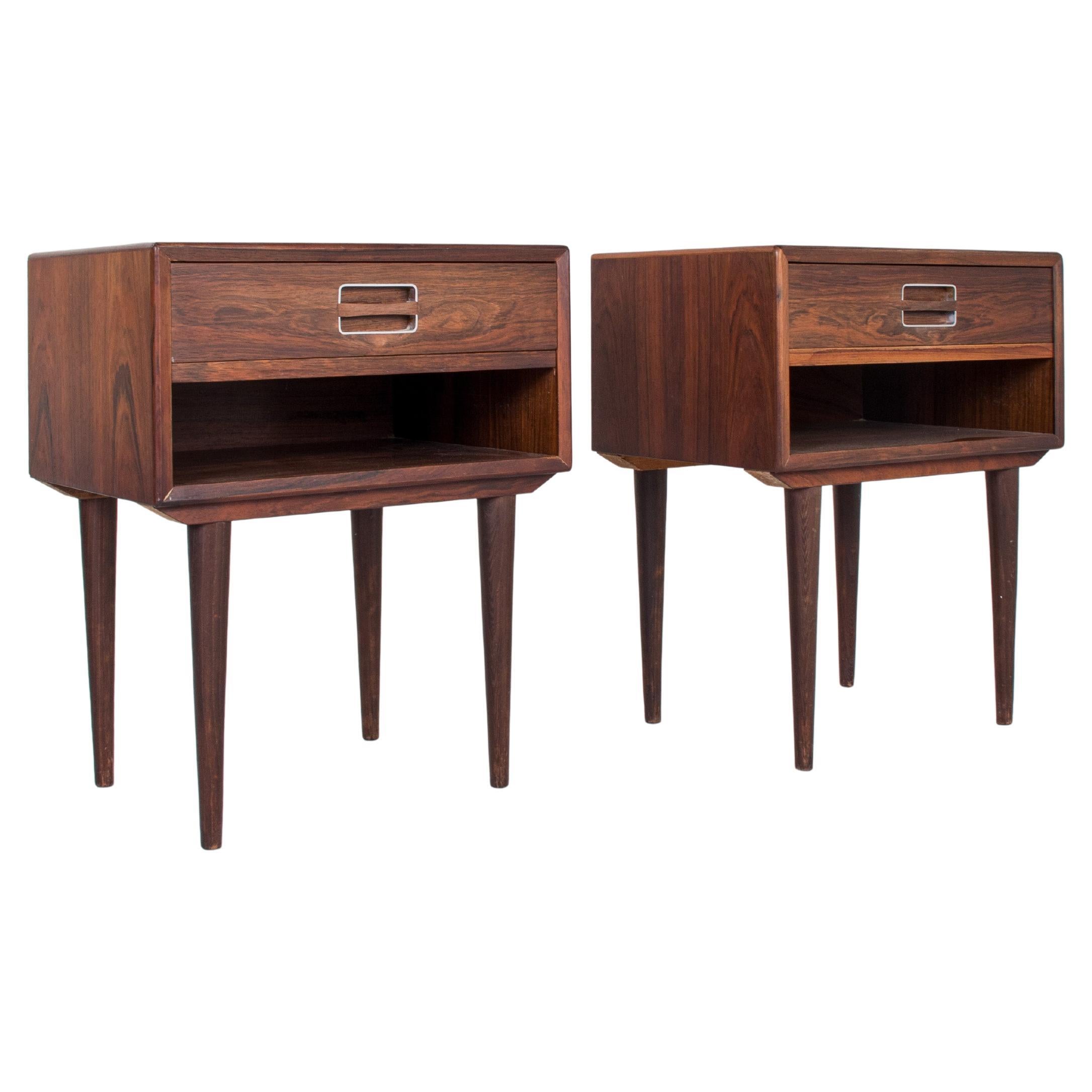 Set of 2 Rosewood Nightstands by Johannes Andersen for Dyrlund 1960s