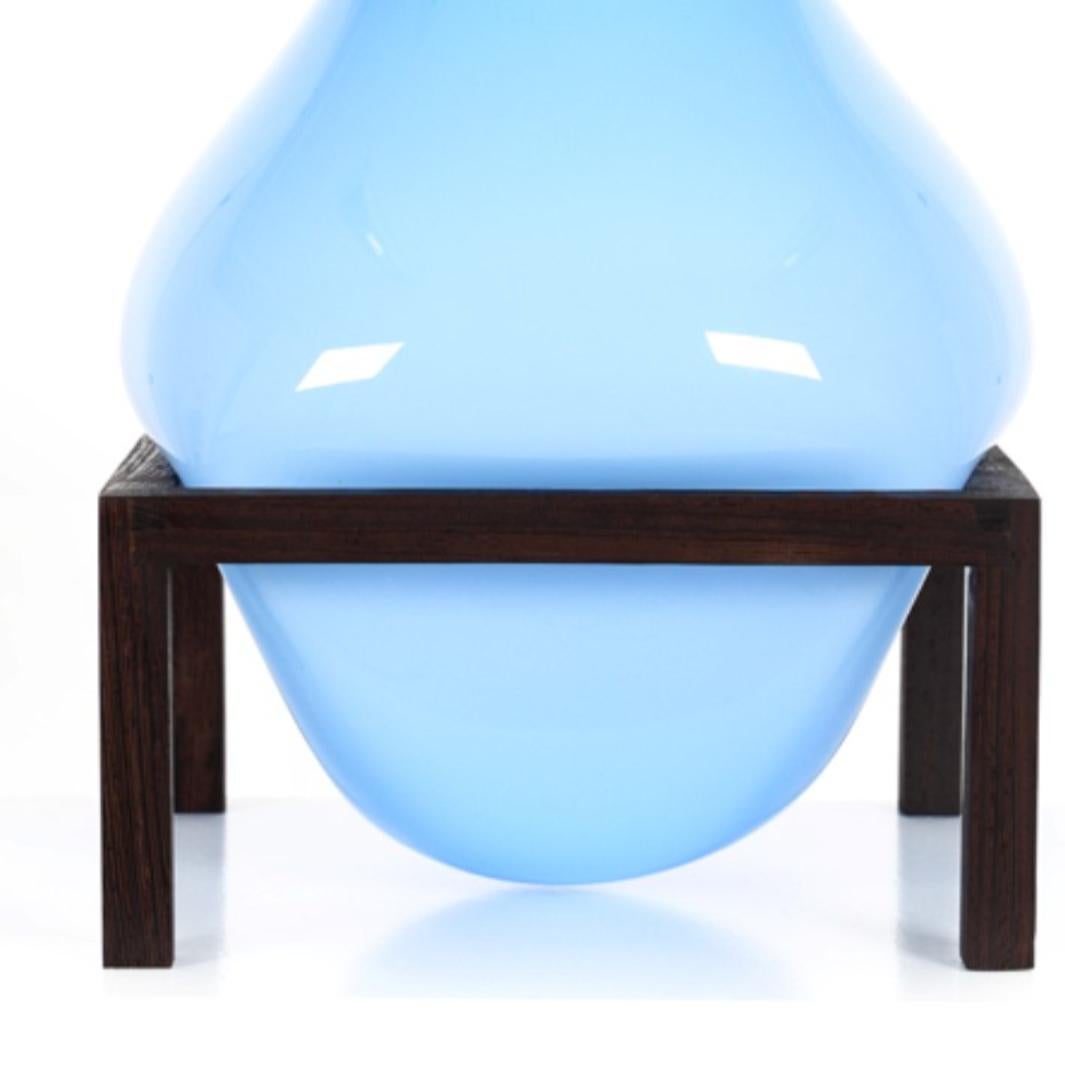 Dutch Set of 2 Round Square Blue Bubble Vase by Studio Thier & van Daalen