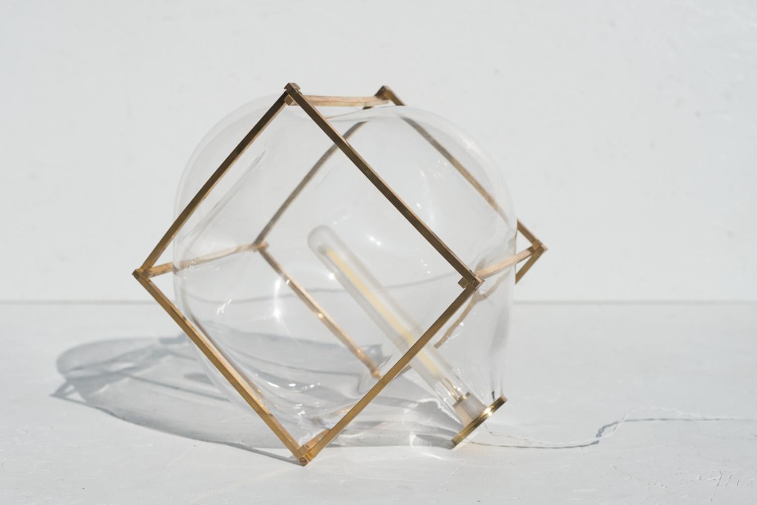 Dutch Set of 2 Round Square Captured Bubble Light by Studio Thier & Van Daalen For Sale