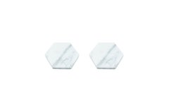Handmade Set of 2 Hexagonal White Carrara Marble Coasters