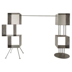 Set Of 2 Rubik Complete Shelves in Stainless Steel by Metalmorphosis Studio