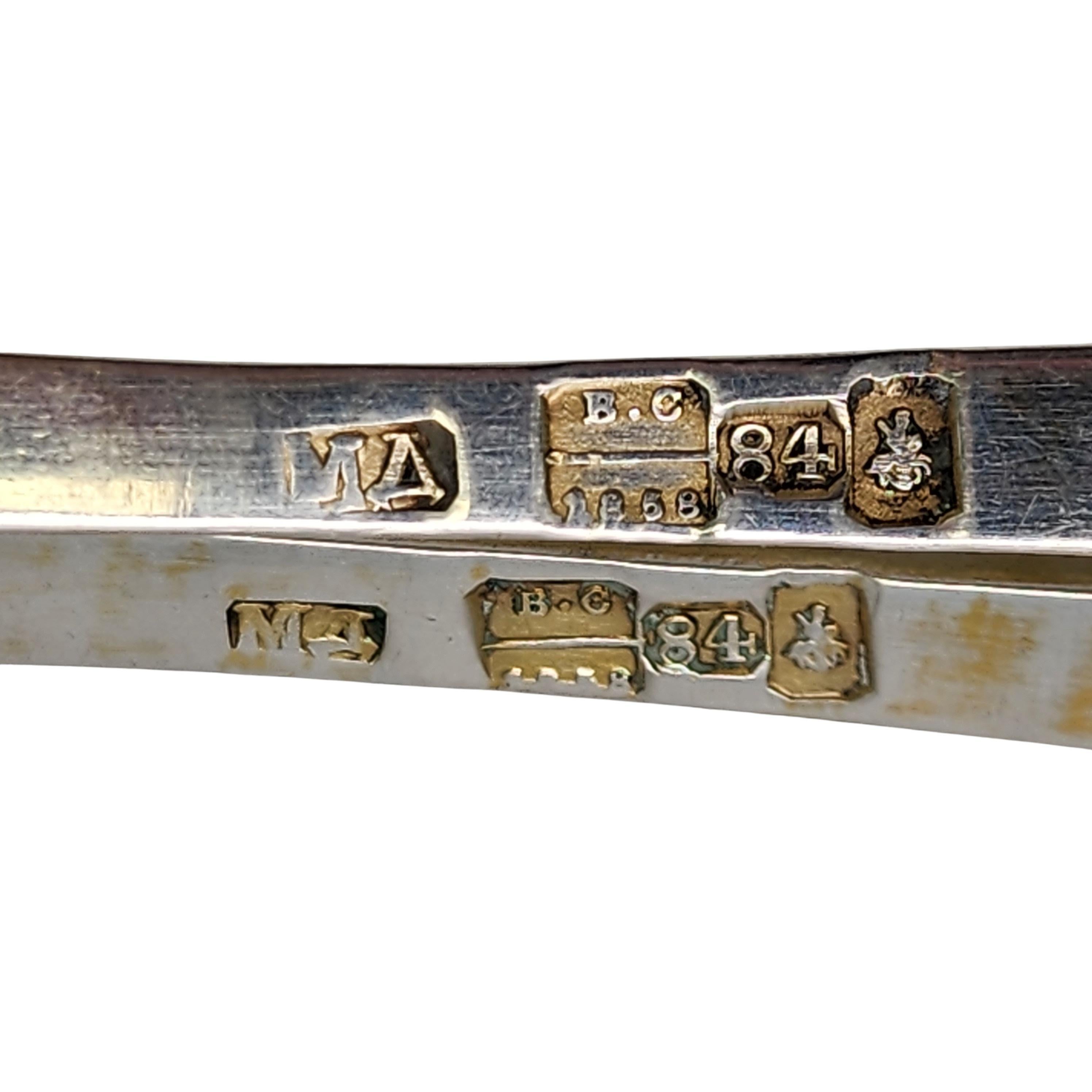 Set von 2 russischen 84 Zolotnik-Kaiserlichen Silber- und Emaille-Löffeln, Gold gewaschen und vergoldet, #16819 im Angebot 4
