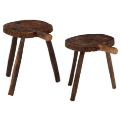 Set di 2 sgabelli in legno antico Rustig